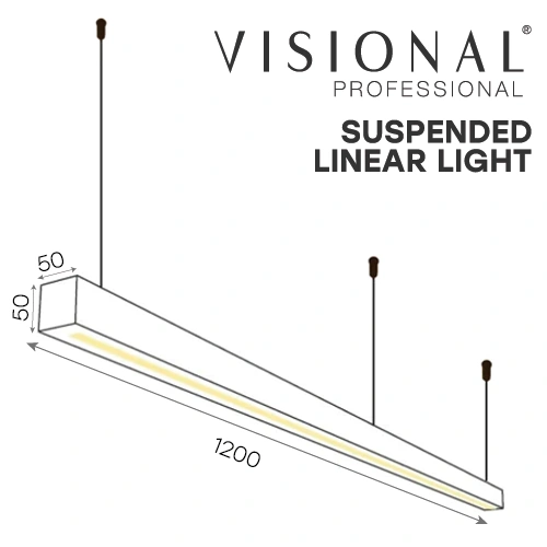 LED lineārais piekaramais gaismeklis 40W, 120 cm, 4000K, 4000Lm, IP40